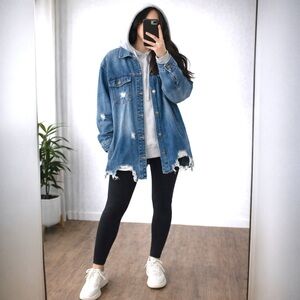 Almost Famous Distressed Blue Denim Jacket